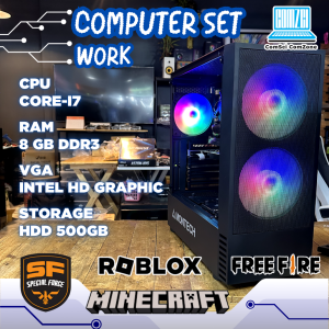 คอมพิวเตอร์ประกอบ Core-i7 / Ram 8GB / HDD 500GB / Intel HD Graphic ทำงาน เล่นเกม SF/Roblox/FreeFire - ComSciComZone