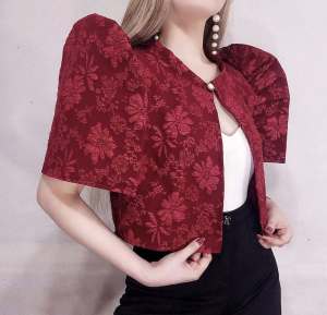 LAURICE JOSEPHINE Modern Filipiniana Bolero for Women - Simple & Elegant Button Closure Blazer for Special Events - Chic Traditional Filipino Style Summer Fashion