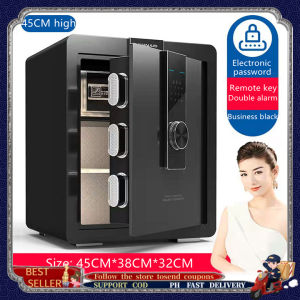 [1 Year Warranty] Digital Depository Fireproof Safe Box Jewelry Home Hotel Lock Keypad Black Digital Safety Security Box 2022 Brand New Safe Electronic Digital Safety Vault