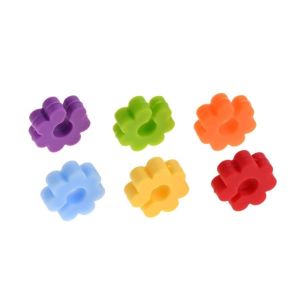 PLLEWY 24Pcs Silicone Wine Glass Markers Colorful Flower Shape Drink Marker Bands High Quality Reusable Glass Identifiers Party Use