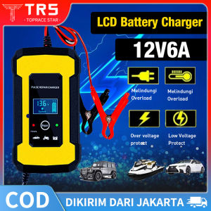 Casan Aki 12 Volt 24 Volt Charger Aki Mobil 12V 6A Carger Aki Mobil Casan Aki Alat Cas Aki Mobil 12 Dan 24 Volt Motor Carger Desulfator Repair Aki Digital LCD Display