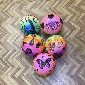 Inflatable Football Assorted Beach Pool Ball Sport Kick Game Kids Toy Random Corak Dan Color
