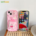 3D Cute Bear Rabbit with Holder Lens Protective Phone Case for Apple iPhone 16 15 14 13 12 11 Pro Max Plus Soft Silicone Back Cover Mobile Cases Phonecase Coffee Pink. 
