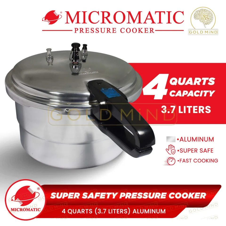 Micromatic Pressure Cooker Quarts Liters (Silver) Gold