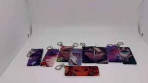 Demon Slayer Transparent Eye Card Acrylic Keychain Anime Character Peripheral feat Tanjirou Nezuko