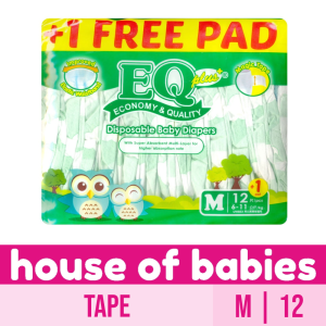 EQ Plus Budget Pack Medium 12 - Tape Baby Diapers