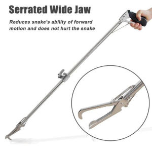120cm Snake Tong Professional Collapsible Snake Catcher Tool With Zigzag Wide Jaw And Metal Automatic LockStainless Steel Reptile Grabber Rattle Catcher (Include Snake Bag) - intl