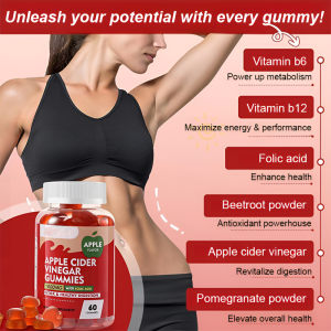 Sugar Free ACV Gummies with Probiotics for Gut Health Weight Management and Detox 100% Natural Ingredients