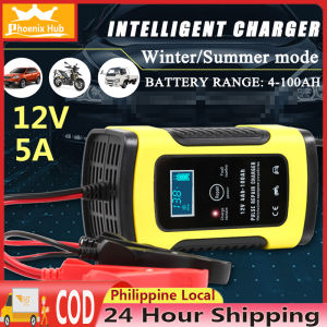 Full Automatic Car Battery Charger 12V Intelligent Fast Power Charging Pulse Wet Dry Lead Acid Digital LCD Display-Phoenix Hub
