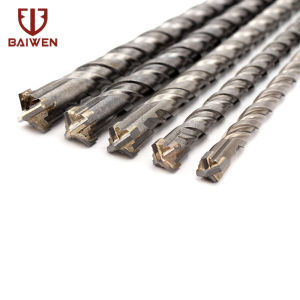 BAI WEN 350mm SDS Plus Hammer Drill Carbide Cross Tip Rotary Tool Drill Bits & Chisel 14 inch SDS Plus Bits for Concrete Masonry (10/12/14/16/18/20/22/25mm)
