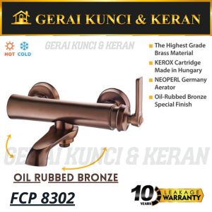 PALOMA FCP 8302 Faucet Keran Kran Air Panas Dingin Shower Mandi ORB antique