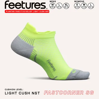 Feetures PF - Plantar Fasciitis Relief Light Cushion NST GO SS23 premium quick dry anti-blister compression outdoor hiking walking sports marathon running socks for men and women