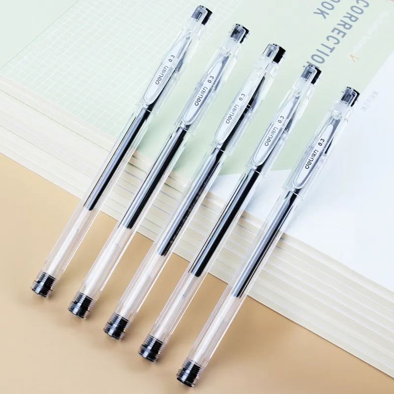 Deli Gel Pen Black Ink Mini Tip Refill Ballpen School
