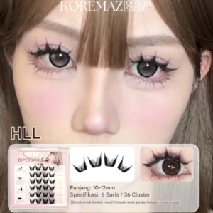 BQI Bulu Mata Palsu Tanpa Lem Langsung Tempel Dapat Digunakan Kembali 10 Baris Bulu Mata Palsu Cat Eye Natural KOREA Perekat Diri DIY dengan Pinset