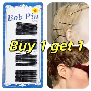 【Buy 1 get 1】60pcs Black Bob Pin 6cm Large Side Clip Hair Pin Metal Hairpin Hairpins Blue Card Hair