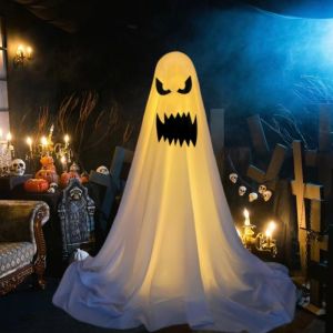 Đồ trang trí Halloween ma đứng phát sáng cho cửa trước haiioween Đồ trang trí sân vườn Halloween
