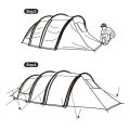 Naturehike 4 rods Cloud Vessel Tunnel Tent With Snow Skirt Big Front Hall Multi person Large Outdoor Camping. 