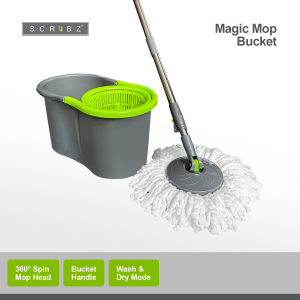 SCRUBZ Microfiber Spin Mop Head Refill Set of 2 Heavy Duty Cleaning Essentials 16cm Clean all types of Flooring