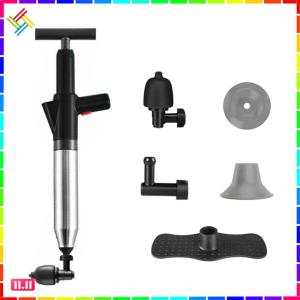 Air Power Drain Blaster Tools Stainless Steel Drain Plunger Dredge Universal High-pressure Accessories for Bathroom Shower Bathtub
