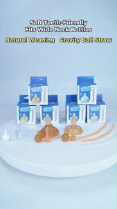 Pacifier Replacement Teats Safety Silicone Pacifier With Straw And Gravity Ball Food Silicone Material Which Is Safe Non-Toxic