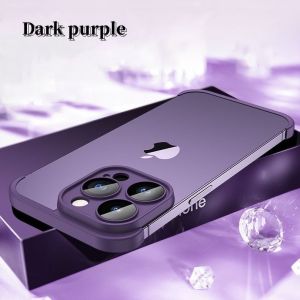 HEXDRAGON 2 In 1 Frameless Bumper TPU Corner Pad with Lens Frame Film Protector Cover Case for IPhone 14 Pro Max 14Plus 13 12 Pro Max 14Pro 13Pro 12Pro Casing Borderless Cases Shockproof