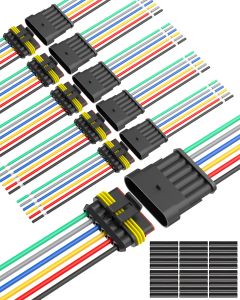 NAOEVO 2 Pin Connector Waterproof 16 AWG 2 Wire Connectors 6 Kits