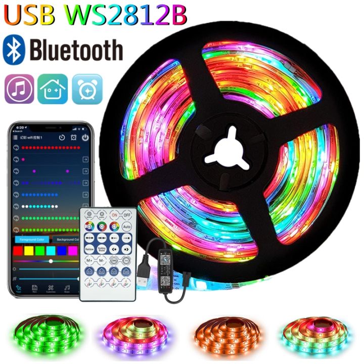 1M 30M LED Strip Light WS2812B RGB 5050 USB Smart Bluetooth Control ...