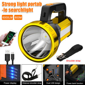 Super bright big flashlight torchlight powerful 1000000lm torch light heavy duty led flashlight high power work light led tochlight waterproof original emergency light lampu torchlight Spotlights Searchlight USB Rechargeable Lantern Long Range For Camping