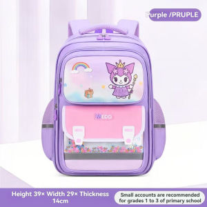 CUTE Cartoon Kuromi kids schoolbag multi-compartment Waterproof Childrens school Backpack Ergonomic Primary School student Backpack With Reflective Strips