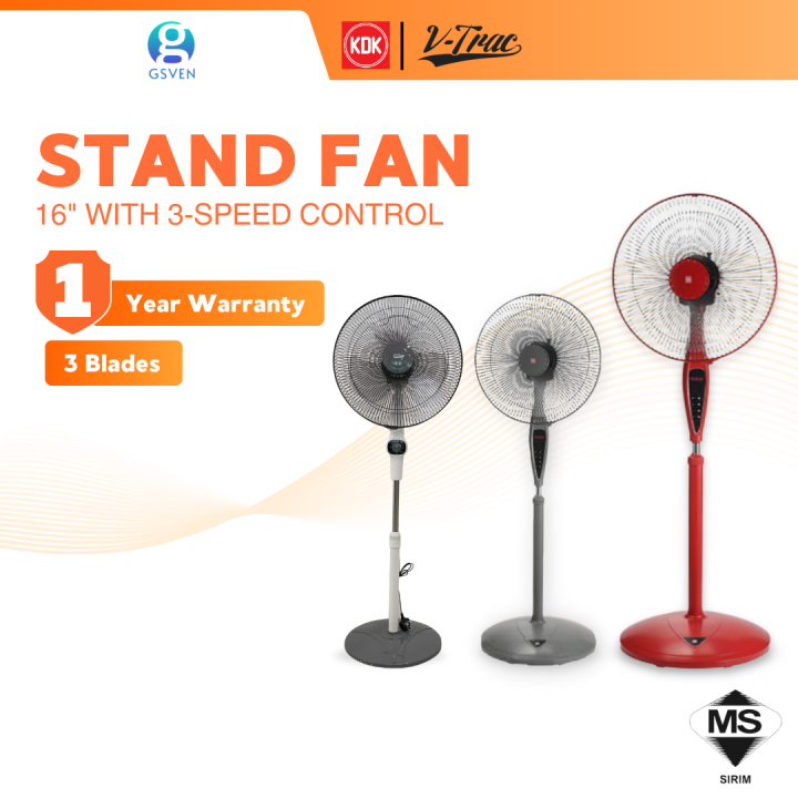 KDK KX405 / VTRAC Stand Fans with Flexible Neck Adjustment & On Off Push Button ( 40cm / 16