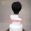 READY STOCK STYLED - FULL WIG ZAYNE WIG COSPLAY GAME LOVE AND DEEPSPACE WIG COWO COWOK PRIA PENDEK LURUS PONI BELAH SAMPING HITAM BLACK. 