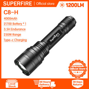 SUPERFIRE C8 LED Flashlight Waterproof Long Range Shot Lamp Torch Outdoor