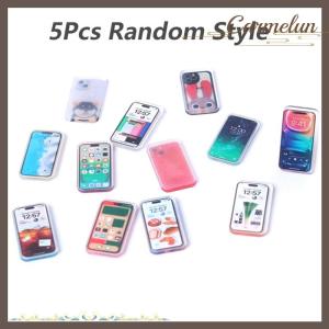 [Carmelun] 5Pcs 1:12 Dollhouse Miniature Mobile Phone Simulation Smartphone Model Kids Pretend Play Toys Doll House Accessories