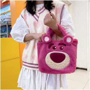 [Hàng Sẵn] Túi Xách Nữ Gấu Dâu Lotso Disney Hottrend Cỡ Lớn đựng sách vở máy tính đi học đi làm siêu đáng yêu