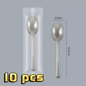 Transparent Disposable Spoon Fork Individually Packed Thick Food Grade PP Cutlery Catering Restaurant Delivery Use