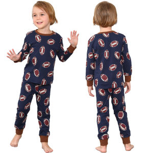 Football Pajama for Kids Basketball Costume Toddler Halloween Clothes 2-14 Years Old Children Cute Soccer Baseball Long sleeved Sleepwear Outfit 2 PCS