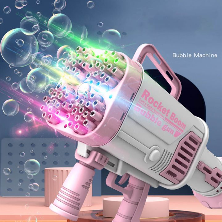 FREE 2 BOTTLES & 10 PACKS REFILL BUBBLE LIQUID 64/69 Hole Bubble Gun