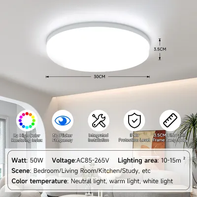 CANMEIJIA LED Ceiling Light Modern White Light Lampu LED Indoor Panel Light Balcony Light Corridor Lighting Ceiling Lamp Lampu siling LED Lampu putih moden Lampu LED Panel dalaman cahaya balkoni Lampu koridor Lampu Lampu siling
