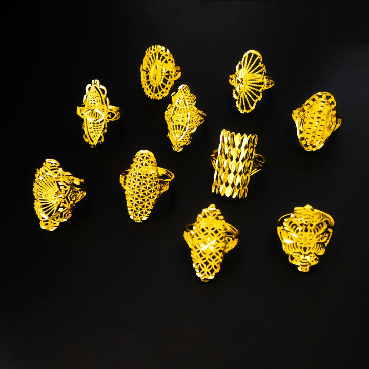 IW Thailand Gold Ring For Women Adjustable 24K Bangkok Ring For