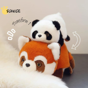 2 In 1 Red Panda Plush Doll 25cm 50cmPanda And Red Panda Combined With Dolls Soft Cuddle Doll Soft Pillow For Boys And Girls Birthday