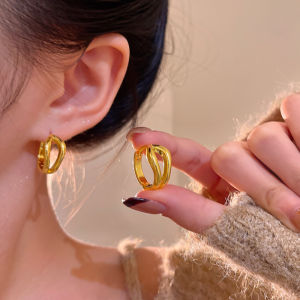 Frascati Elegant Circled Hoop Earring for Woman Metal Elegant Geometric Statement Simple Earrings Party Jewelry Gifts