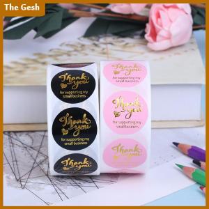 [The Gesh] 500pcs Thank you sticker wedding decor seal hot stamping pink black round label