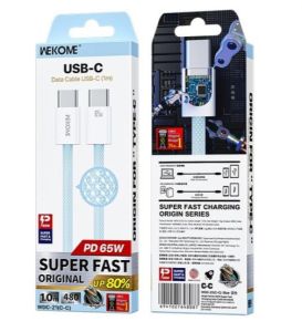Dây sạc điện thoại Chính hãng 2 đầu typec dây sạc C to C 65W Sạc Nhanh wekome wdc 21