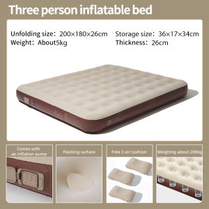 MOBI GARDEN Air Mattress Caming Bed Inflatable Single/Double Triple Sleeping Pad With Air Pump 26cm