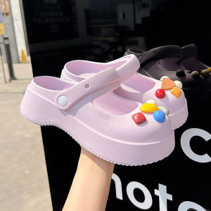 [Free Shipping] WomenS Summer Outdoor Slippers DIY Thick-Soled New Style Clogs Closed-Toe Half-Slipper Sandals