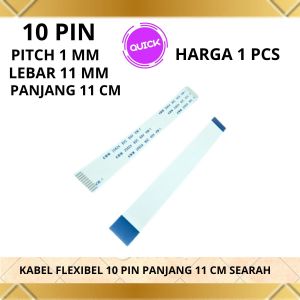 Kabel flexible 10 pin lebar 11 mm panjang 11 cm pitch 1 mm searah