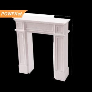【PCWFKef】 1pcs Dollhouse thu nhỏ phong cách Châu Âu nhà phòng khách Tủ Mỹ Retro lưu trữ lò sưởi nền trang trí nội thất