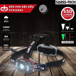 Đèn pin đội đầu siêu sáng SWISS+TECH ST032003 (550 Lumen – 140m) - Hàng chính hãng