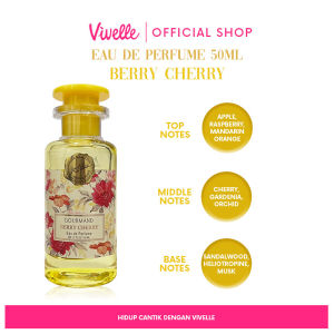 ARIELA Eau De Perfume -  EDP Glass - Berry Cherry - Yellow - 50 ml - Parfum Wanita - Halal & BPOM - Dapatkan Hadiah Gratis