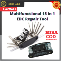 COD 100% ORIGINAL Multifunctional 15 in 1 EDC Repair Tool  obeng set komplit serbaguna tekiro / obeng lengkap mini / obeng set komplit serbaguna lengkap kecil mini / obeng t set komplit serbaguna lengkap / obeng servis elektronik / obeng kecil 1 set murah. 
